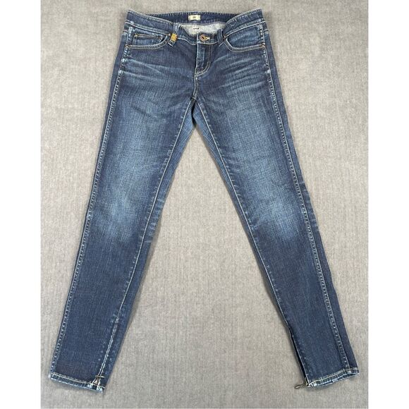 Ralph Lauren Jeans Women 26 Blue Dark Wash Skinny‎ Stretch Denim Zipper Ankle - Picture 1 of 13